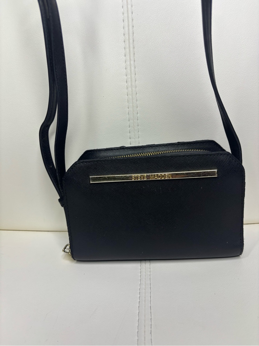 Steve Madden Black Crossbody with Gold Accent